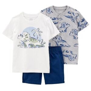 Carter's White and Blue Dinosaur Matching Set‎